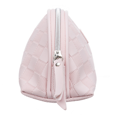 Косметичка Dewal Beauty серия "Шашки", розовая, 20х8.5х11см