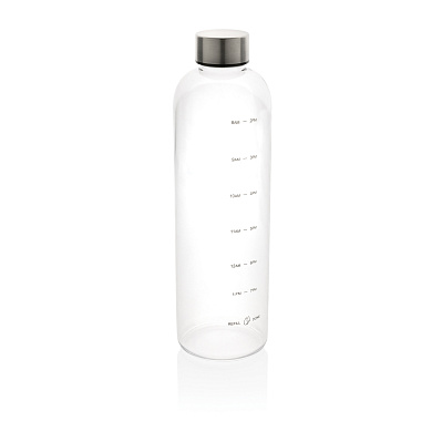 Мотивирующая бутылка для воды из rPET GRS, 1 л (Прозрачный;)