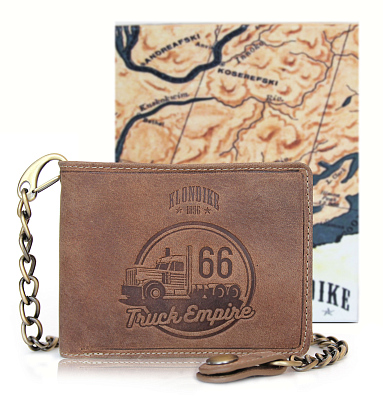 Бумажник KLONDIKE «Harry Truck», натуральная кожа в светло-коричневом цвете, 13 х 10 х 3 см