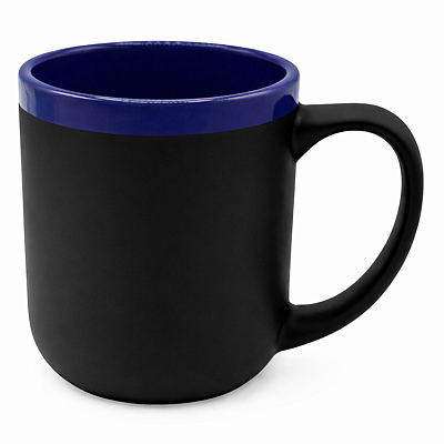 Кружка Barrel, софт-тач, чёрно-синяя (Черно-синий)