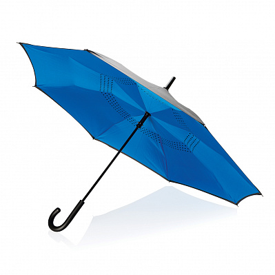 Механический двусторонний зонт d115 см, синий (Синий;)