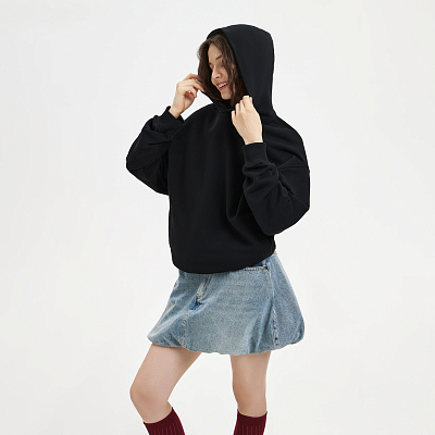 Худи оверсайз унисекс FUSION, черный