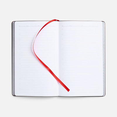 Ежедневник Trait, недатированный, черный с красным