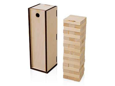 Настольная игра из дерева Башня в деревянной коробке  (Натуральный)