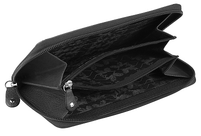 Кошелек Mano "Don Montez", натуральная кожа в черном цвете, 19 х 10,3 см
