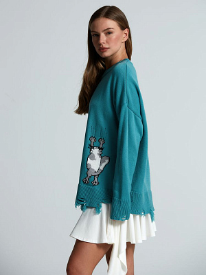 Свитер оверсайз Tricksy Net Grunge на заказ, акрил