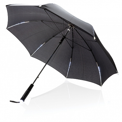 Механический зонт со светодиодами, d103 см (Черный)