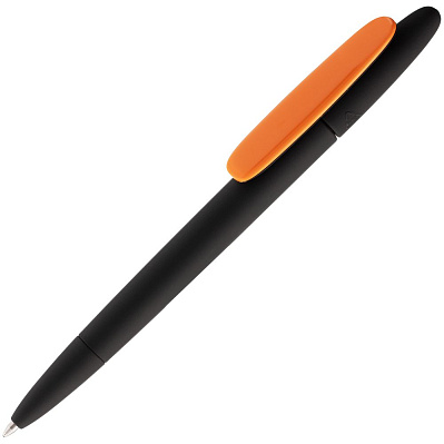 Ручка шариковая Prodir DS5 TRR-P Soft Touch, черная с оранжевым (Оранжевый)