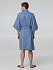 Халат вафельный мужской Boho Kimono, синий - Фото 7