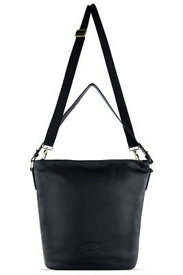 Сумка через плечо KLONDIKE RUSH «Samantha», натуральная кожа в черном цвете, 40 х 32,5 х 15,5 см