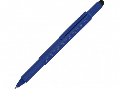 Ручка-стилус металлическая шариковая Tool с уровнем и отверткой (Синий)