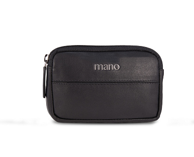 Ключница Mano "Don Romeo" с RFID защитой натуральная кожа в чёрном цвете 11 х 2 х 7 см
