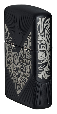 Зажигалка ZIPPO Armor® с покрытием Black Matte, латунь/сталь, чёрная, матовая, 38x13x57 мм