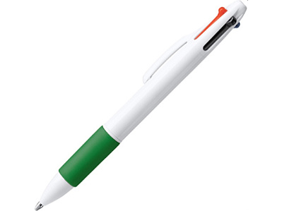 Ручка пластиковая шариковая KUNOY с чернилами 4-х цветов (Зеленый)