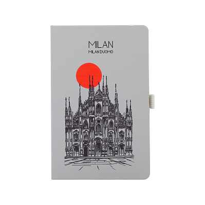 Блокнот "Парма_Duomo Milan", формат А5  (Серый)