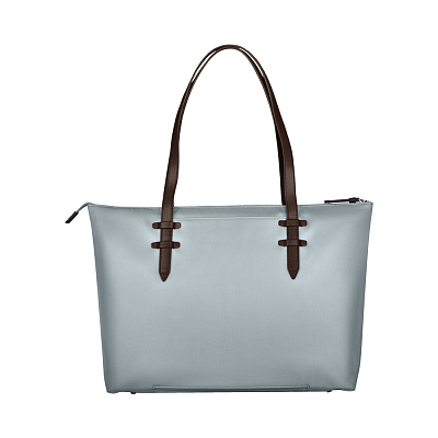 Сумка VICTORINOX Victoria Deluxe Business Tote, серо-синяя, нейлон/кожа, 47x15x31 см, 16 л