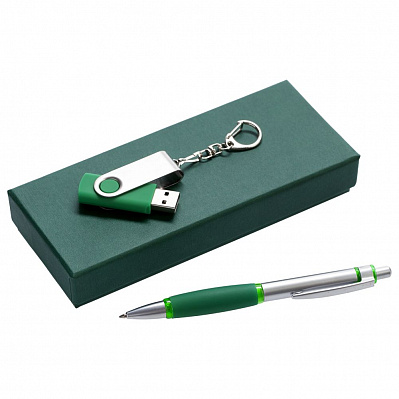 Набор Notes: ручка и флешка 8 Гб  (Зеленый)