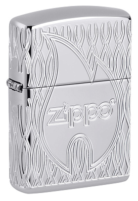 Зажигалка ZIPPO Armor® с покрытием High Polish Chrome, латунь/сталь, серебристая, 38x13x57 мм (Серебристый)