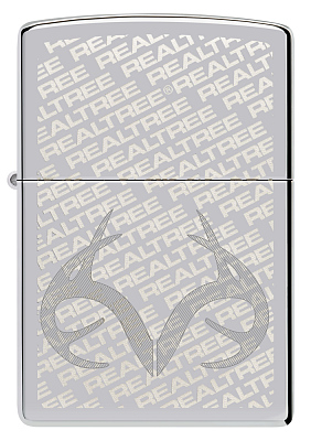 Зажигалка ZIPPO Reatree® с покрытием High Polish Chrome, латунь/сталь, серебристая, 38x13x57 мм