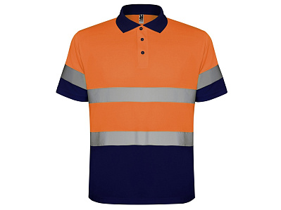 Рубашка поло со светоотражающими полосами Polaris, мужская (Нэйви/неоновый оранжевый)