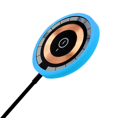 Беспроводное магнитное зарядное устройство Aphia 15W To Go, черный/голубой