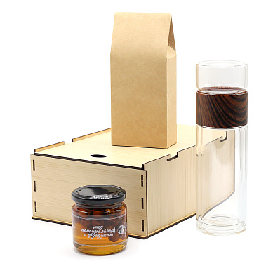 Подарочный набор Ченз, (черный чай, мед с фундуком) (Черный чай / мед с фундуком)