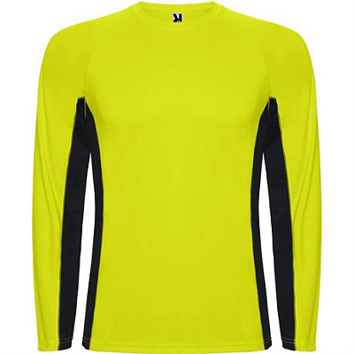 Спортивная футболка SHANGHAI L/S мужская, ЧЕРНЫЙ/ТЕМНЫЙ ГРАФИТ S (Флуоресцентный желтый/Черный)