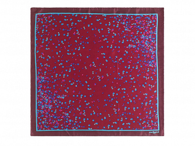 Шелковый платок Tourbillon (Бордовый, синий)