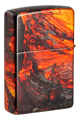 Зажигалка ZIPPO Lava Flow с покрытием 540 Tumbled Brass, латунь/сталь, оранжевая, 38x13x57 мм