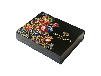 Дизайнерская картонная коробка (Черный с принтом)
