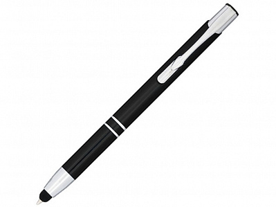 Ручка-стилус металлическая шариковая Moneta с анодированным покрытием (Черный/серебристый)