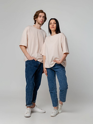 Футболка унисекс оверсайз Street Vibes, бежевая