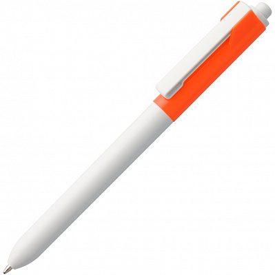 Ручка шариковая Hint Special, белая с оранжевым (Оранжевый)