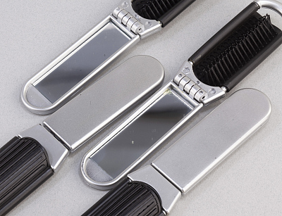 Расческа с зеркалом, серебристый