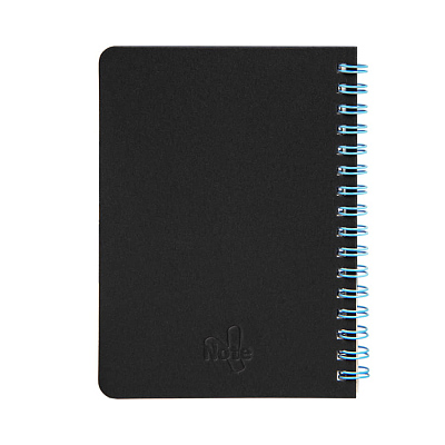 Блокнот на двойной пружине HELIX MINI, 105 х 150  мм, черный с голубым, блок в клетку