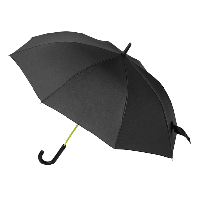Зонт-трость Квантум (Quantum), черный/салатовый