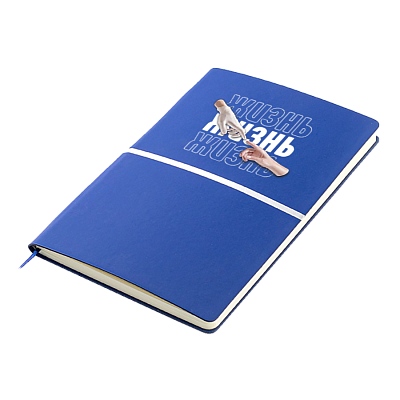 Ежедневник A5 недатированный Equator в мягком переплёте, синий с серебристым