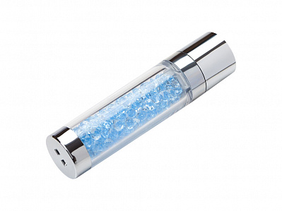 USB 2.0- флешка на 16 Гб с кристаллами (Синий/серебристый)