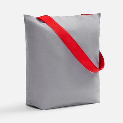 Шопер B5  с широкими красными ручками (Серый)