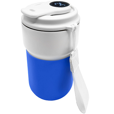 Термокружка вакуумная герметичная с дисплеем Clive To Go (Белый/синий) Термокружка вакуумная герметичная с дисплеем Clive To Go (Белый/синий)