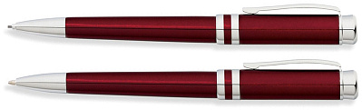 Набор FranklinCovey Freemont: шариковая ручка и карандаш 0.9мм. Цвет - красный. (Красный)