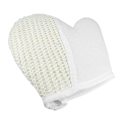 Мочалка Dewal Beauty для тела, 70г (белая с голубым, фиолетовым,), 1шт. (Бежевый)