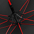 Зонт-трость с цветными спицами Color Style, красный с черной ручкой - Фото 4