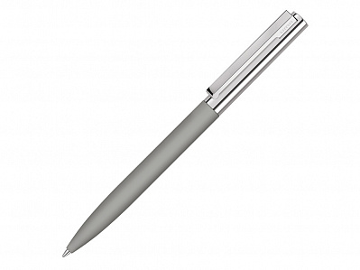 Ручка металлическая шариковая Bright GUM soft-touch с зеркальной гравировкой (Серый)