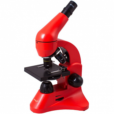 Монокулярный микроскоп Rainbow 50L с набором для опытов  (Красный)