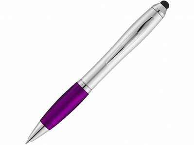 Ручка-стилус шариковая Nash (Серебристый/фиолетовый)