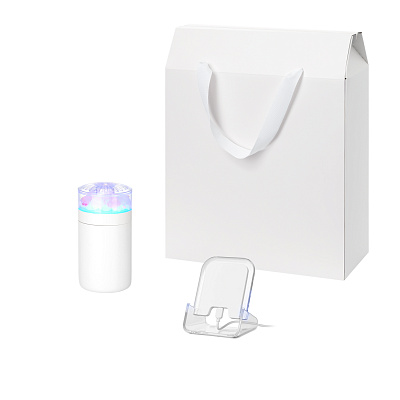Подарочный набор Crystal, Gloss NEO  (увлажнитель воздуха, зарядное устройство) (Белый)