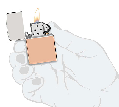 Зажигалка ZIPPO Bimetal с двойным металлическим покрытием, медь/латунь/сталь, медная, 38x13x57 мм