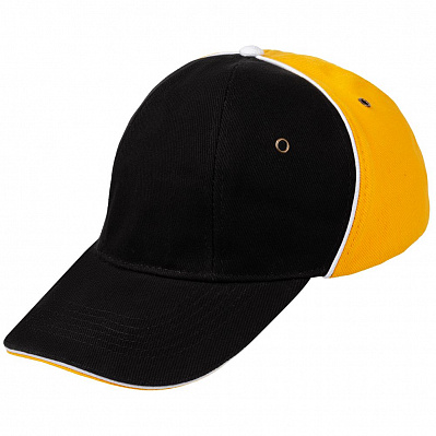 Бейсболка Unit Smart, черная со светло-желтым (Желтый)
