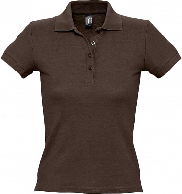 Рубашка поло женская People 210, шоколадно-коричневая (Шоколадный)